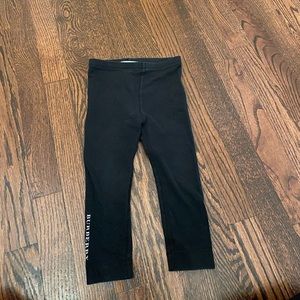 Authentic Burberry girls black leggings size 2Y.